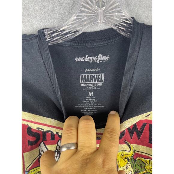 We Love Fine Thor Loki T Shirt Mens M (Fits Like Small) Black Retro Style Marvel - Picture 5 of 9